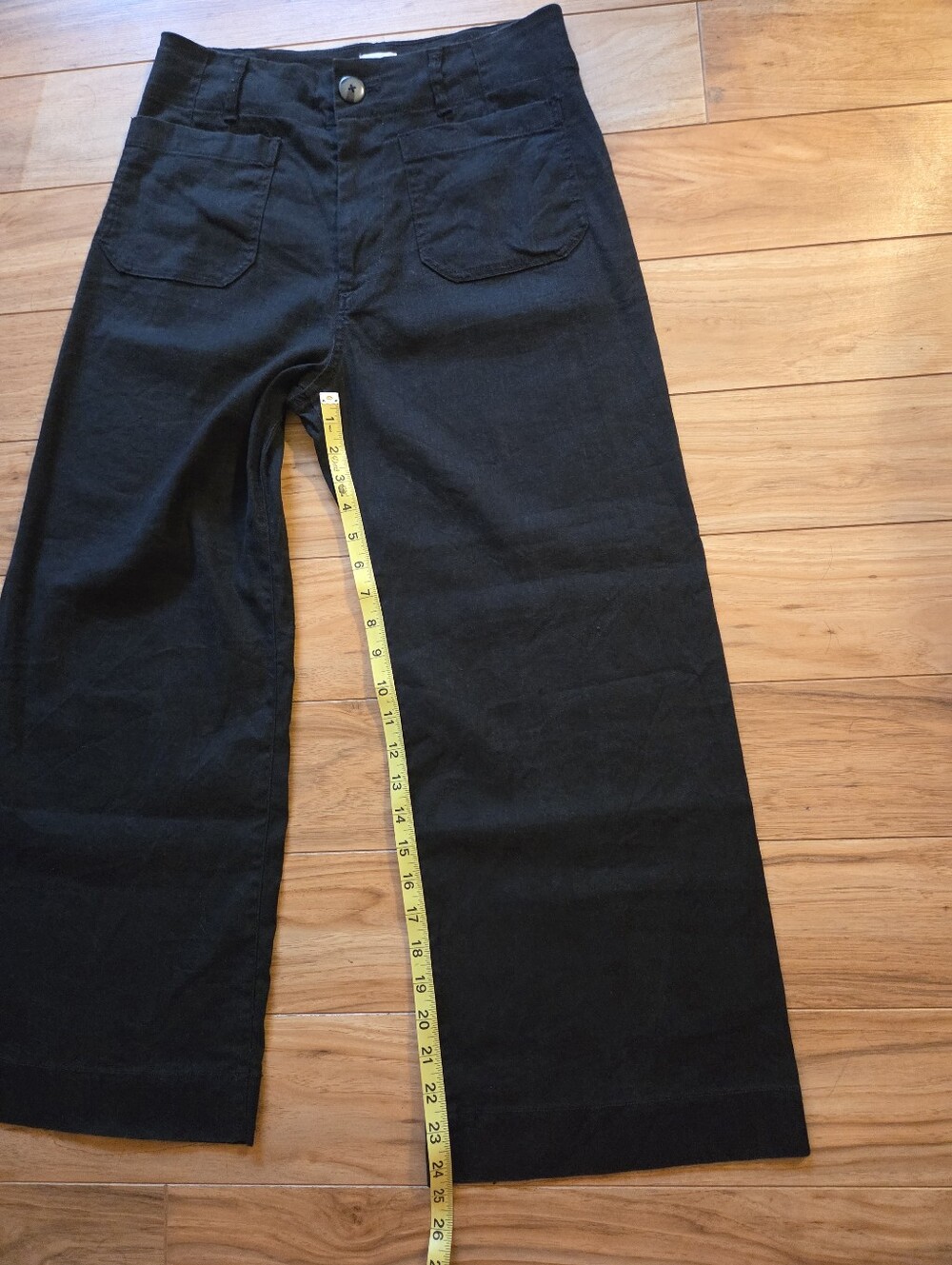 Maeve The Colette Wide Leg Black Viscose Linen Blend Pants 29 - Picture 11 of 11